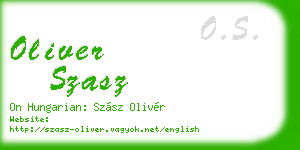 oliver szasz business card