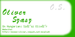 oliver szasz business card